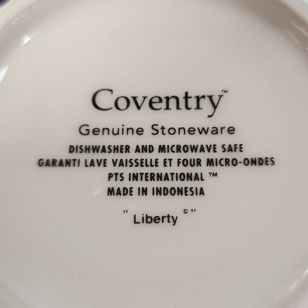 Coventry Liberty Stoneware Set of 2 Americana Patriotic Ceramic Coffee Mug 14oz - Picture 4 of 9